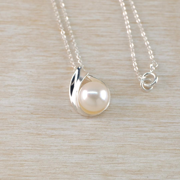 Classic Sterling Silver and Fresh Water Pearl Pendant by JB Designs.