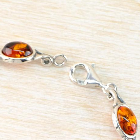 Sterling Silver and Amber Bracelet.