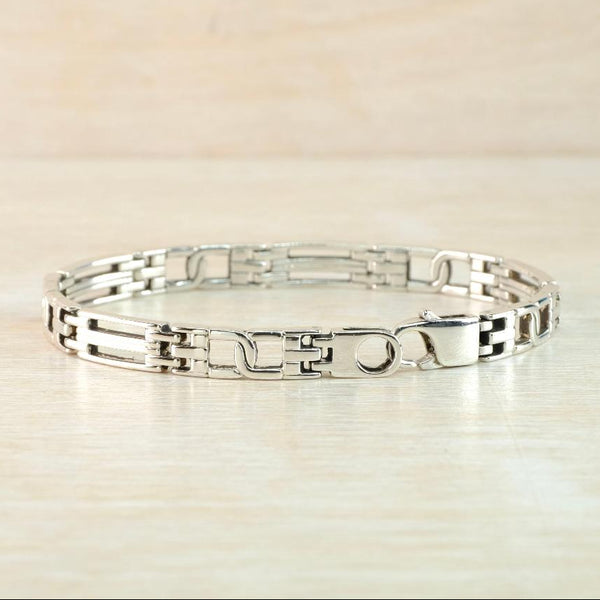 Vintage Hallmarked Sterling Silver Gate Link Bracelet.