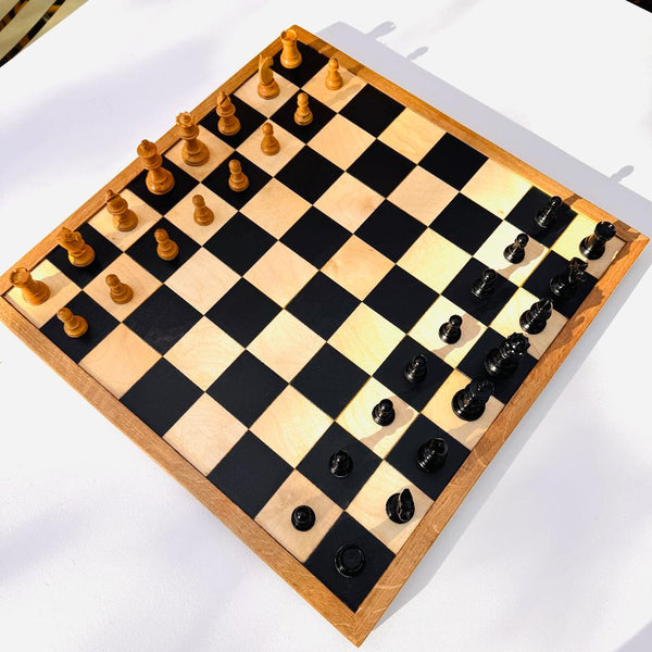 Wooden Chess Set with Handmade Board.