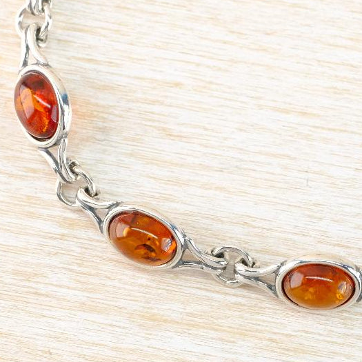 Sterling Silver and Amber Bracelet.