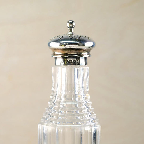 Antique Silver Topped Glass Pot,  Hallmarked in London, 1843.