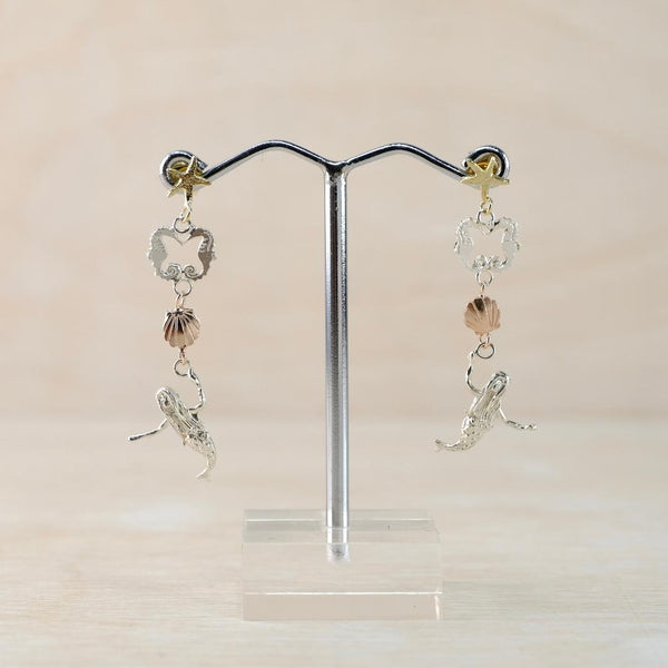 Sterling Silver Mermaid Drop Earrings.