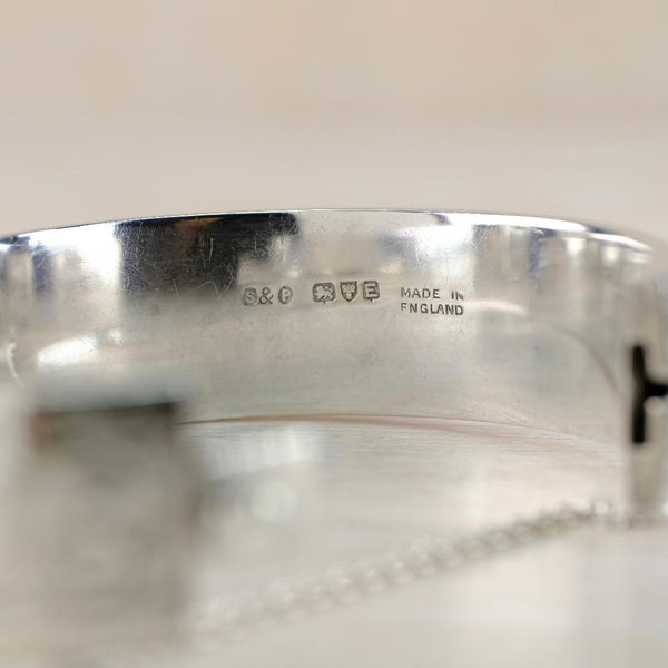 Vintage Silver Bangle Bracelet, Hallmarked in Chester, 1955