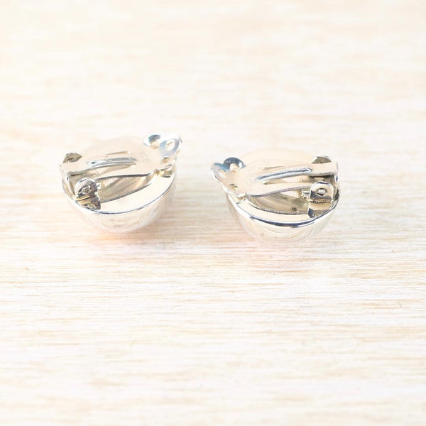 Sterling Silver Domed Clip-On Earrings.