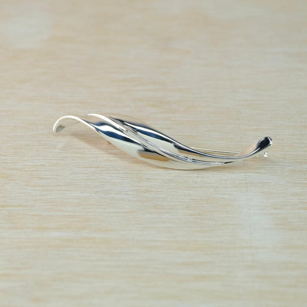 Furled Leaf Sterling Silver Brooch.
