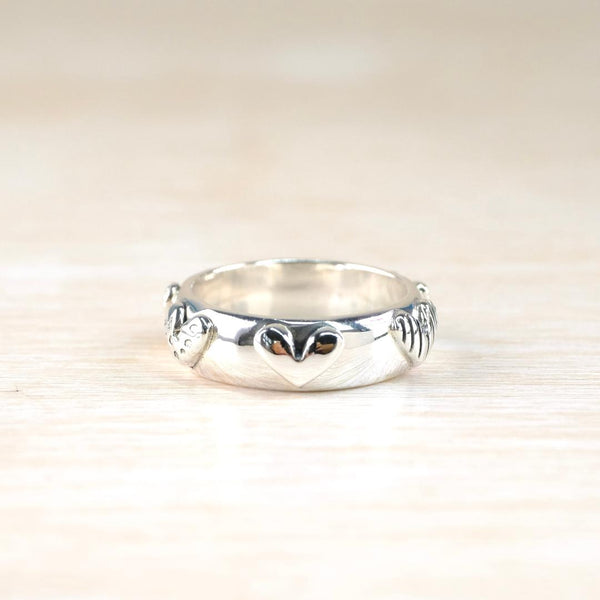 Silver Hearts Ring by Linda Macdonald.