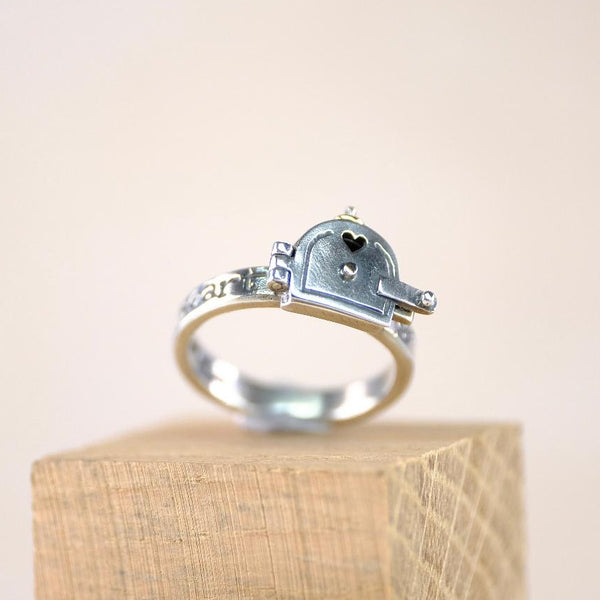 Silver and Gold "Heart Of Gold" Ring by Nick Hubbard Jewellery.