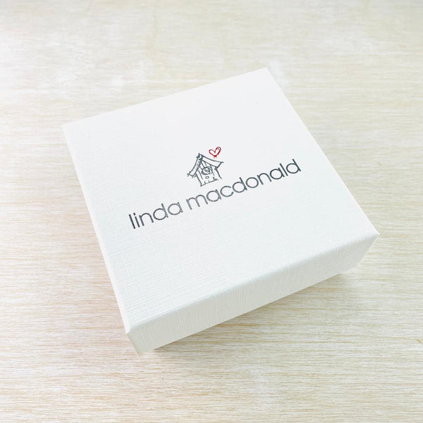 Linda Macdonald Handmade Square Heart Stud Earrings.