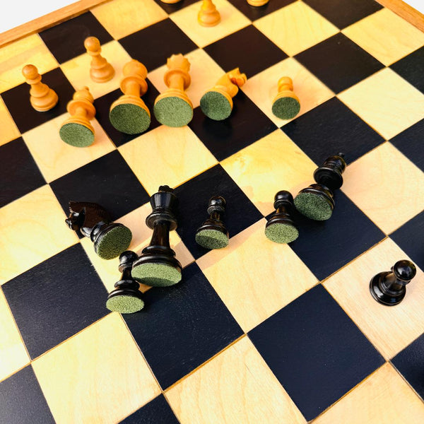 Wooden Chess Set with Handmade Board.