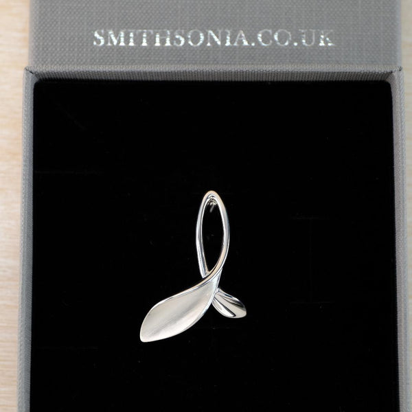Matt and Polished Sterling Silver "Leaves" Brooch.