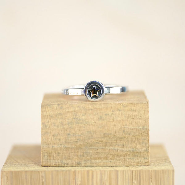 Silver and Gold "Wish Upon a Star" Ring by Nick Hubbard Jewellery.