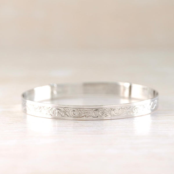 Vintage Silver Bangle Bracelet Hallmarked in Birmingham 1952