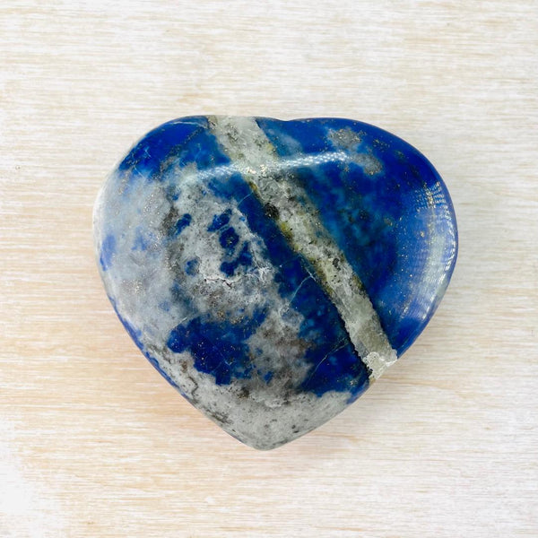 Lapis Heart Pebble Paperweight.