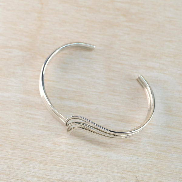Vintage Hallmarked Sterling Silver Cuff Bangle.