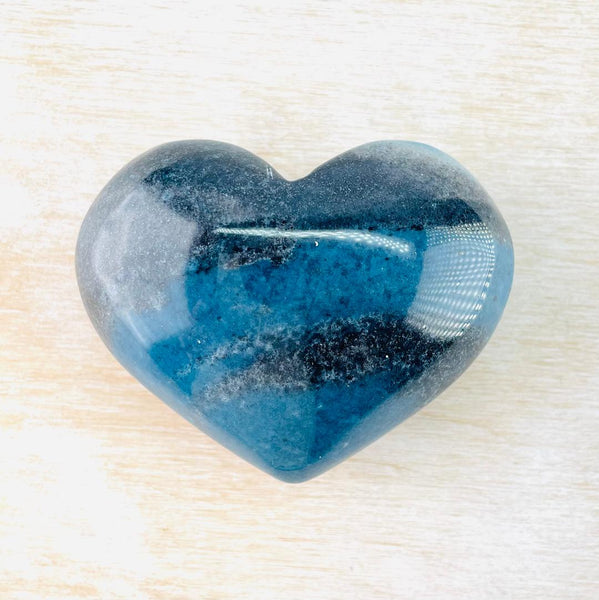 Trolleite Gemstone Heart Pebble Paperweight.