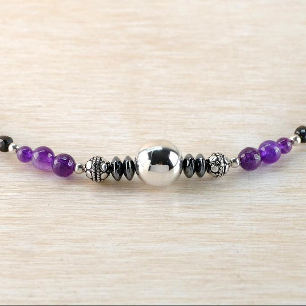 Alluring in Amethyst, Gemstone and Silver Necklace by Emily Merrix.