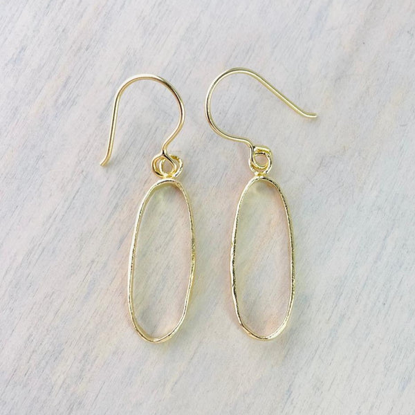 Open Oval Gold Plated on Silver Earrings by JB Designs.