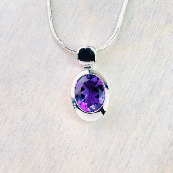 Sterling Silver And Amethyst Pendant