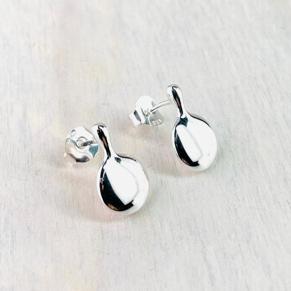Highly Polished Silver Stud Earrings by JB Designs.