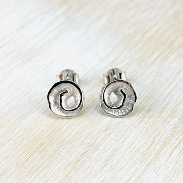 Silver Swirl Stud Earrings by JB Designs.