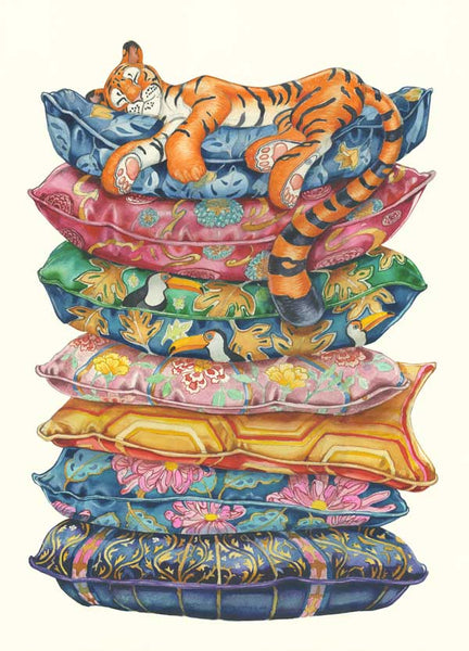 'Tiger' Blank Greetings Card by DM Collection.