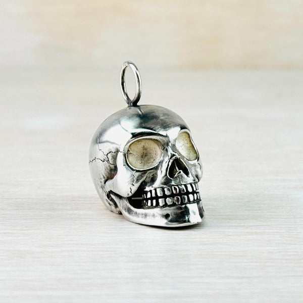 Handmade Sterling Silver Skull Pendant.