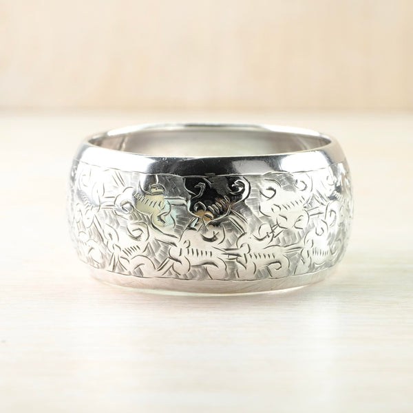 Single Engraved Antique Silver Napkin Ring, Hallmarked Birmingham, 1899