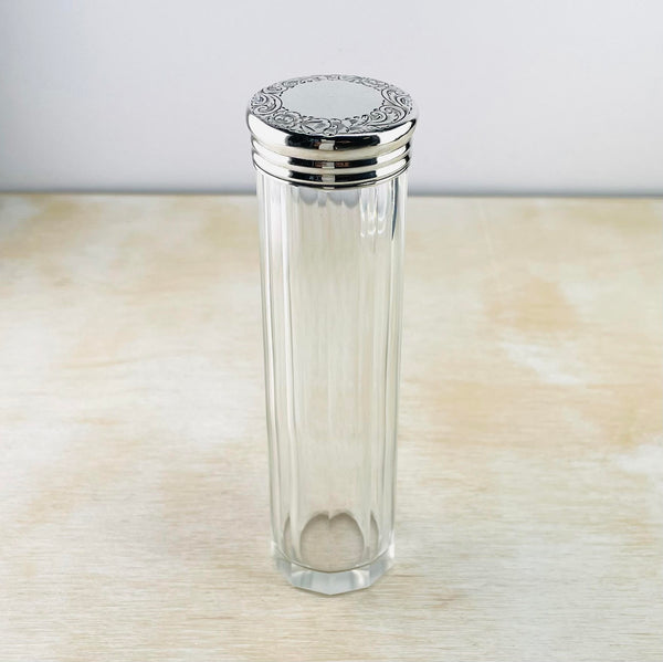 Victorian Silver Topped Antique Glass Bottle, ASPREY, Hallmarked in London, 1878