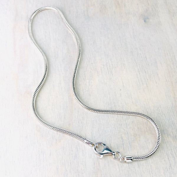 Heavy Flexible 16 inch Sterling Silver Snake Chain.