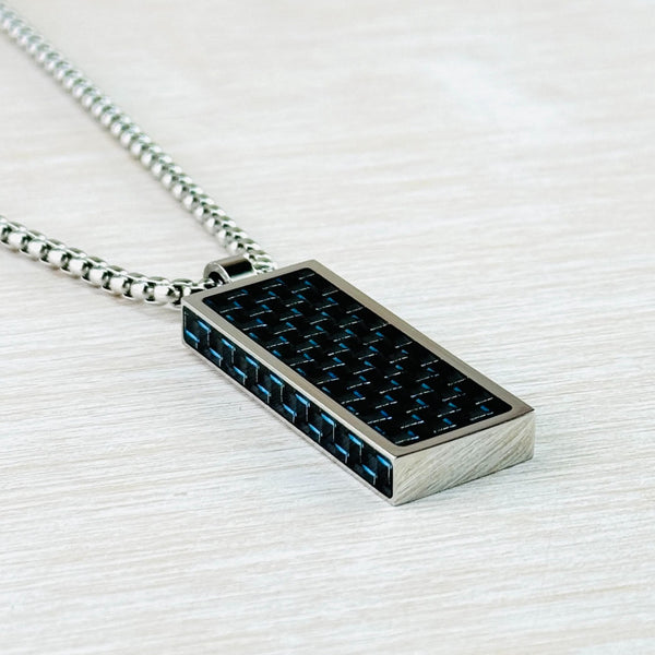 Gents Stainless Steel and Carbon Fibre Pendant by Unique Co