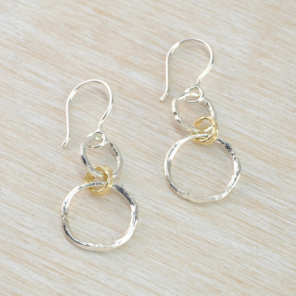 Sterling Silver and  Gold Plated Ring Drops by JB Designs.