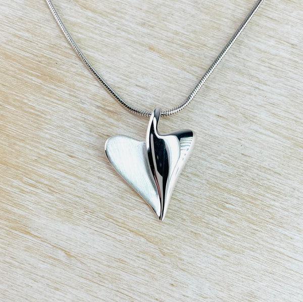 Contemporary Sterling Silver Heart Pendant by JB Designs.
