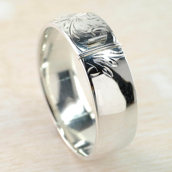 Heavyweight Vintage Sterling Silver Bangle Bracelet, Hallmarked in Birmingham 1974