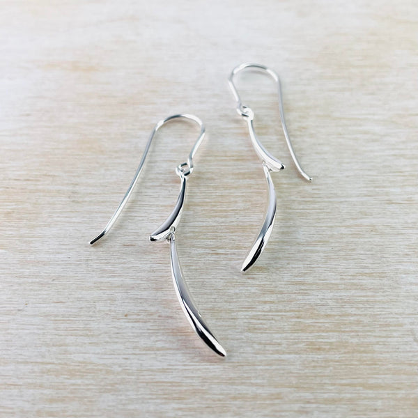 Polished Sterling Silver Articuated Drop Earrings by JB Designs.