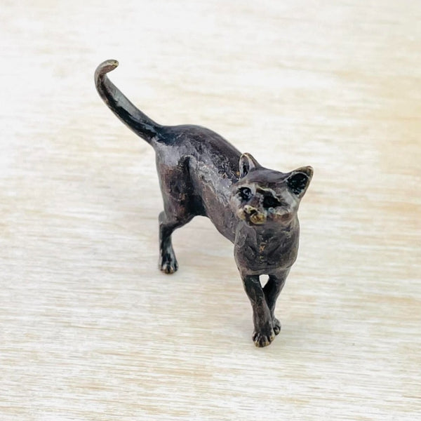 Bronze 'Standing Cat' Miniature Sculpture.