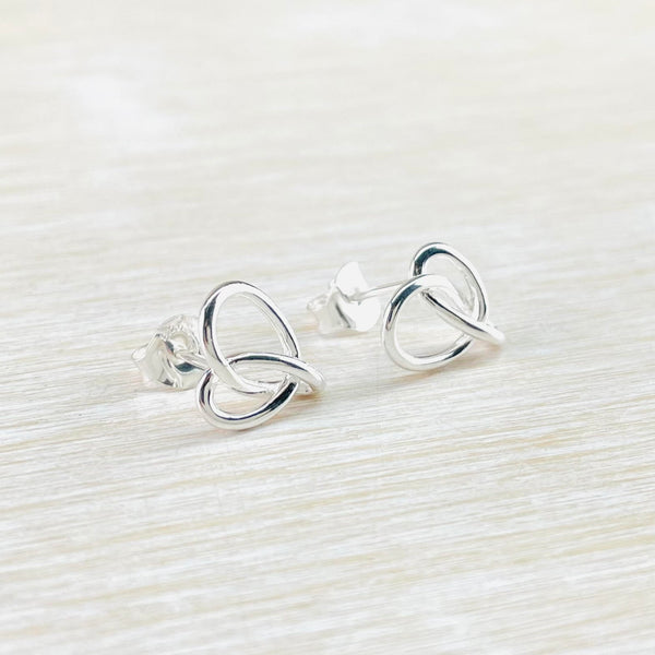 Celtic Design Sterling Silver Heart Stud Earrings by JB Designs.