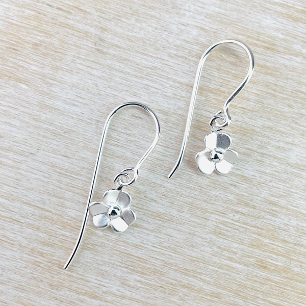 Single Sterling Silver Flower Drop Earrings by JB Designs.