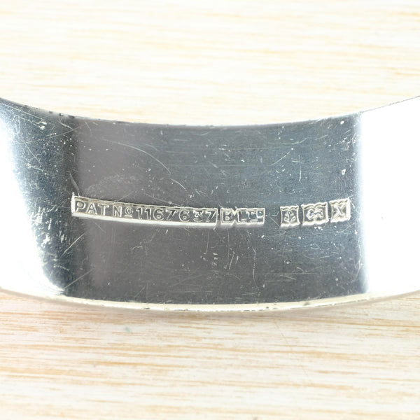 Vintage Patterned Helix Design Silver Bangle Bracelet, Hallmarked in Birmingham 1972.