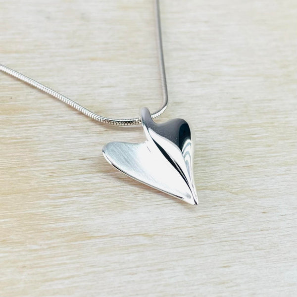 Contemporary Sterling Silver Heart Pendant by JB Designs.