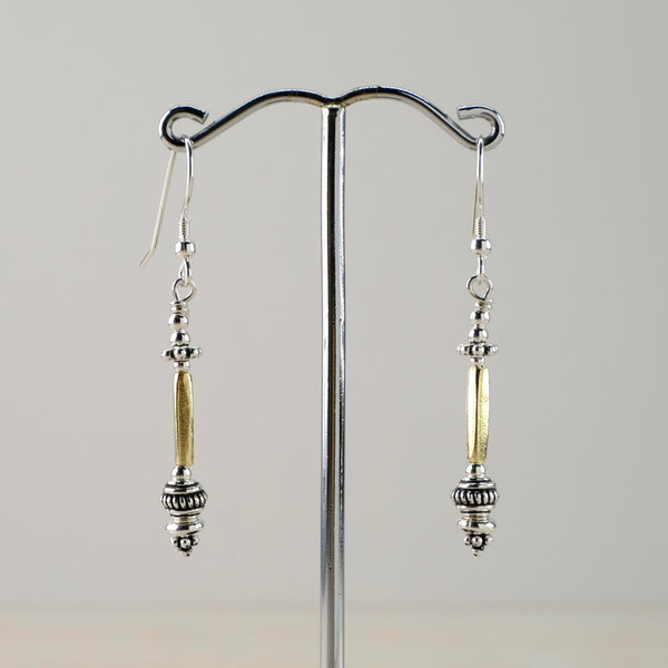 Sterling Silver and Gold Plated Silver Bead Earrings by Emily Merrix.
