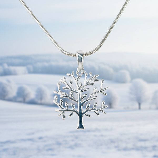 Sterling Silver Winter Tree Pendant.