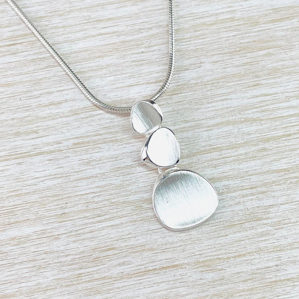 Sterling Silver Three Pebble Pendant by JB Designs.