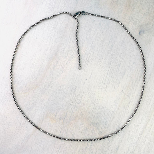 16 - 18 inch Oxidised Sterling Silver 'Bean' Chain.