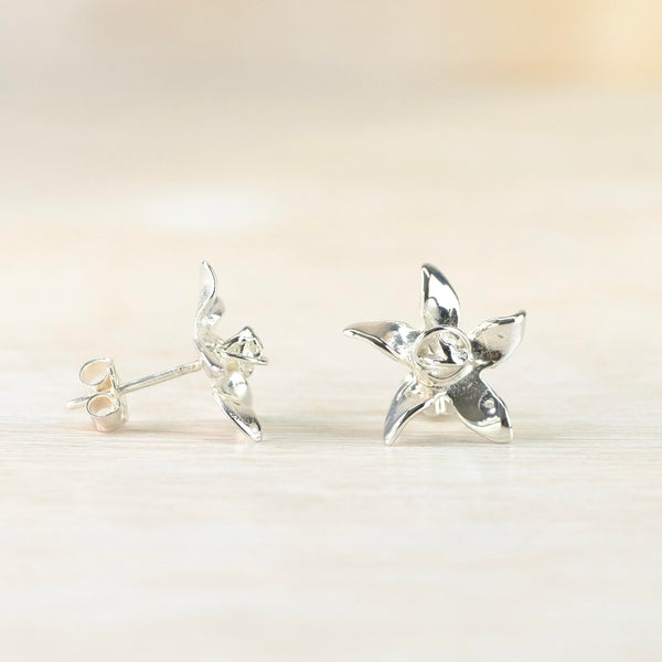Sterling Silver 'Star Flower' Stud Earrings.