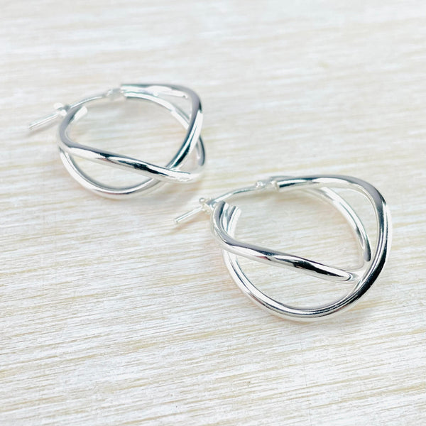 Sterling Silver Double Hoop Earrings by JB Designs.