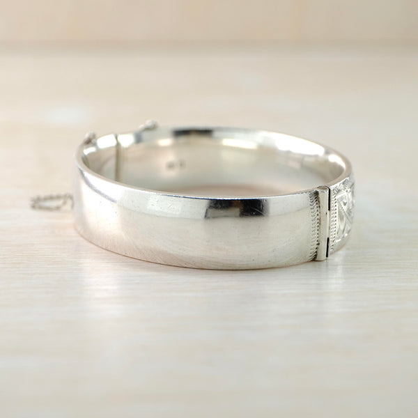 Georg Jensen Vintage Sterling Silver Bangle Bracelet, Hallmarked London, 1962.
