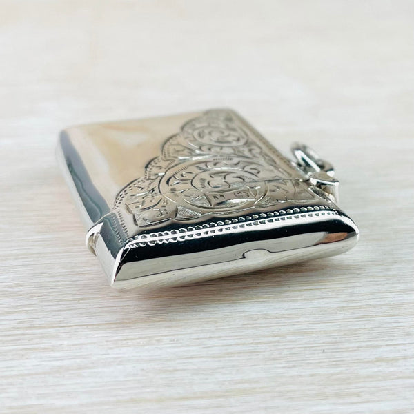 Antique Sterling Silver Vesta Case , Hallmarked Birmingham 1908