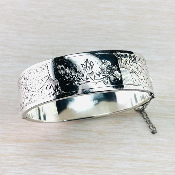 Vintage Sterling Silver Bangle Bracelet, Hallmarked in Birmingham, 1956