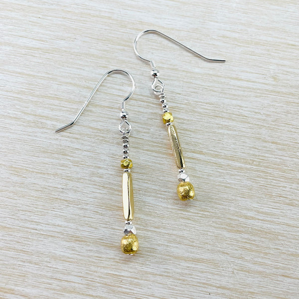 Sterling Silver and Gold Plated Bead Earrings by Emily Merrix.